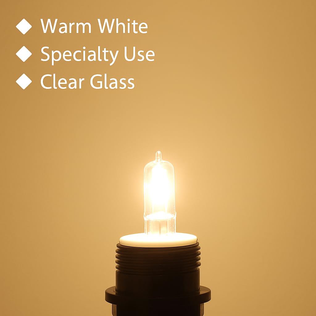 Comyan JDE11 100W Halogen Bulb,E11 Mini Base,Dimmable,T4 Bulb,2800K,4-Pack