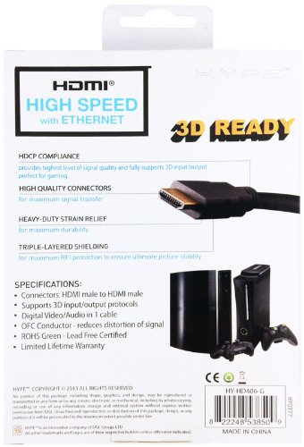 HYPE 6' HDMI v1.4 (M) to HDMI (M) High Speed Gold-Plated Connectors & 3D Ready