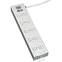 Tripp Lite 10 Outlet Home & Office Power Strip, 15ft Cord with 5-15P Plug, Light Gray (TLM1015NC)