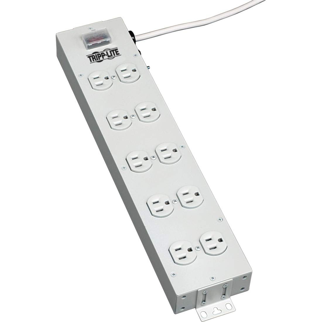 Tripp Lite 10 Outlet Home & Office Power Strip, 15ft Cord with 5-15P Plug, Light Gray (TLM1015NC)