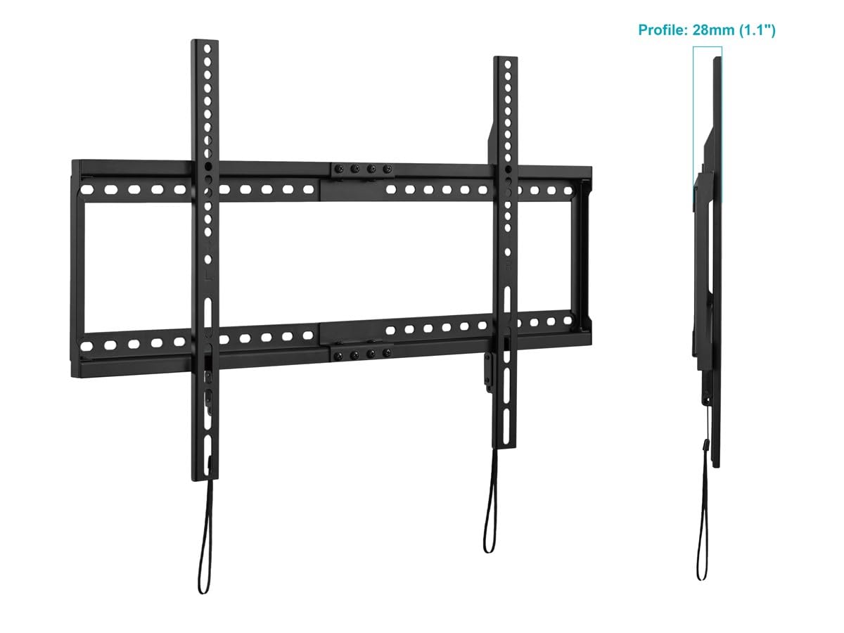 Monoprice Low Profile Fixed TV Wall Mount Extra Wide for 42" to 90" TVs up to 165lbs, Max VESA 600x400, Fits Curved Screens