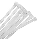 Clear Zip Ties 8 Inch Heavy Duty White 50 lb UV Resistant Cable Wire Wraps for Home Garden Office Garage Travel Craft Outdoor Indoor Use 1000 Pack
