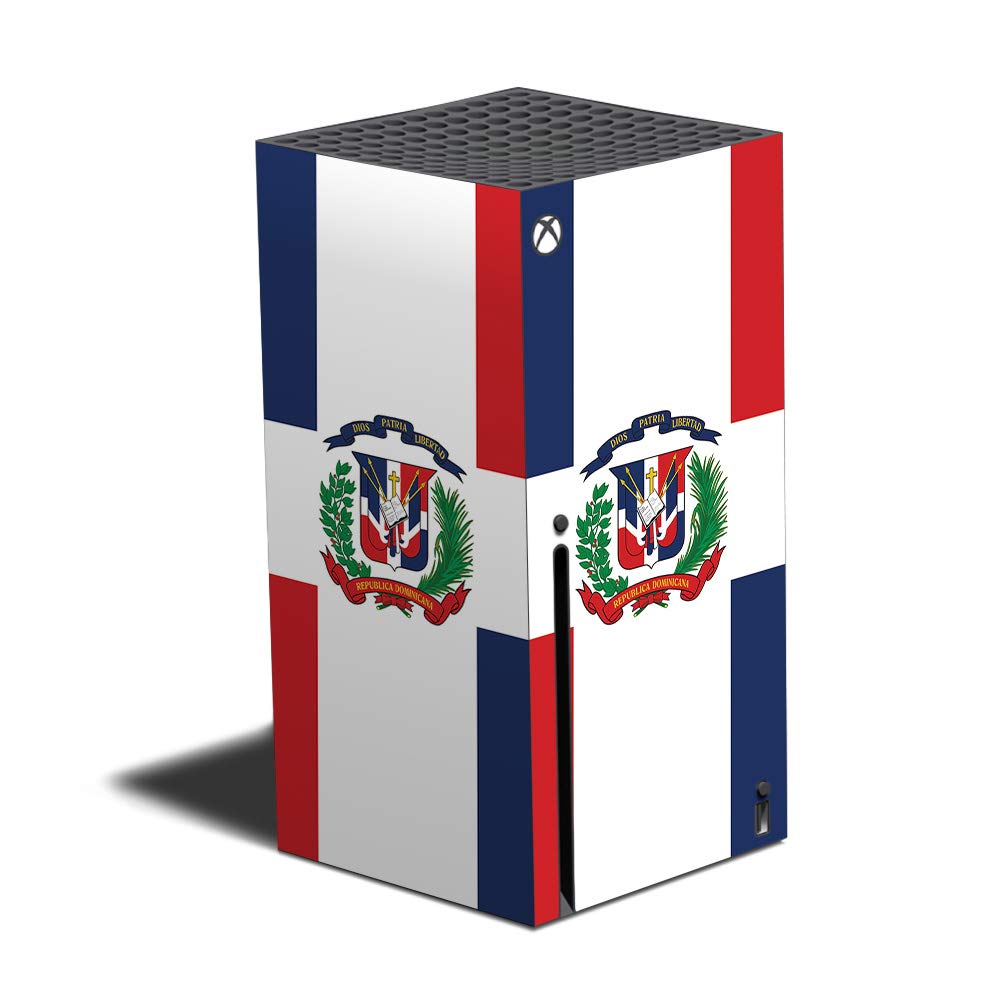 MIGHTY SKINS Skin Compatible with Xbox Series X - Dominican Flag | Protective, Durable, and Unique Vinyl Decal wrap Cover | Easy to Apply and Change