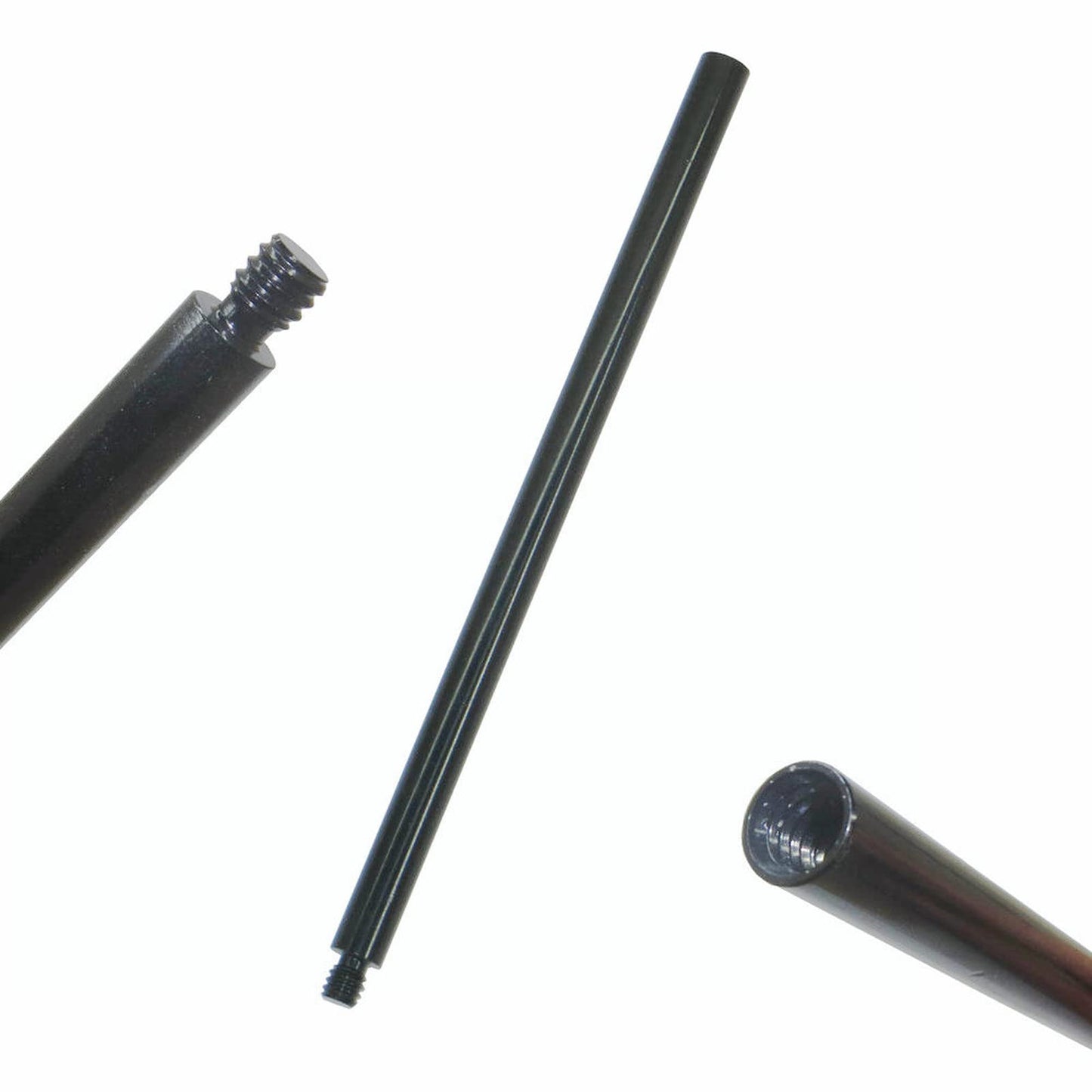 AUXPhome Metal Tripod Extender Tube - 6" Extension Rod with 1/4"-20 Female & Male Threads for DSLR, SLR, Action Cameras & More - Black