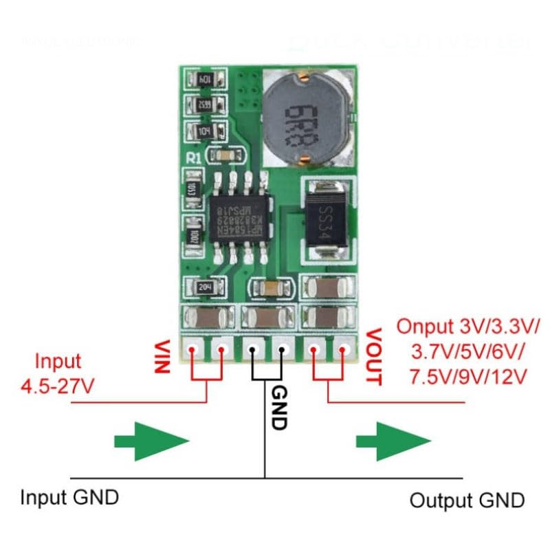 5PCS 5-27V to 7.5V 3.5A Buck-Down Converter Power DD2712SA