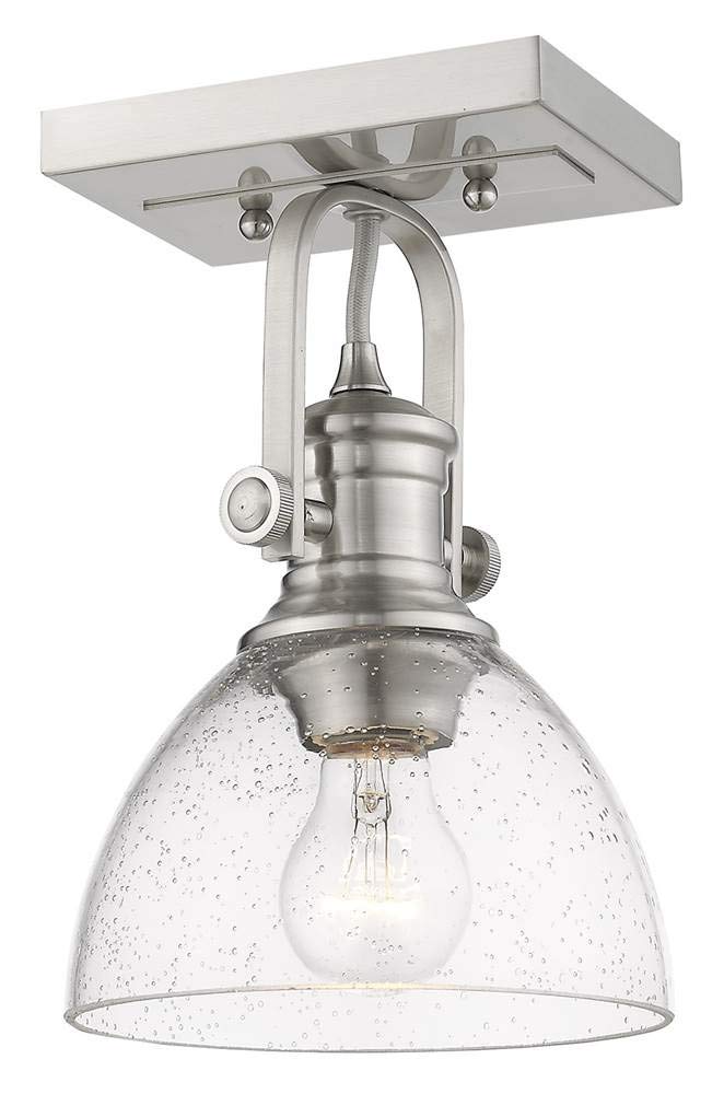 Golden Lighting 3118-BA1 PW-SD Hines Vanity Light, Pewter with Seeded Glass