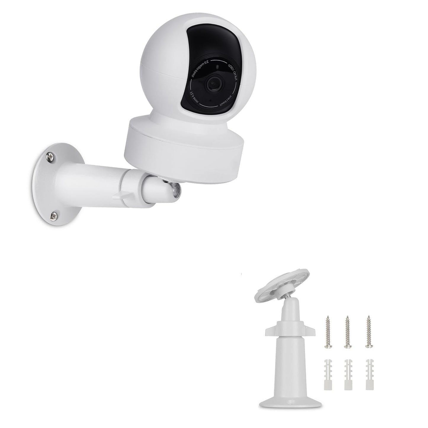 360° Adjustable Wall Mount Compatible with Kasa Indoor Pan/Tilt Smart Security Camera/Kasa 2K QHD Camera Pan/TP-Link Tapo C200, Rustproof Aluminum