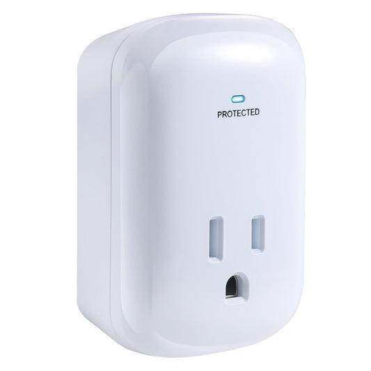 Single Surge Protector Plug, FiiMan ETL Listed Grounded Outlet Wall Tap Adapter with Indicator Light,1-Outlet,2200 Joules/15A/1875W, White, 1Pack