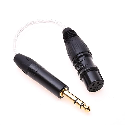 GAGACOCC 8 Cores Braid Pcocc Silver Plated 1/4 Male 6.35MM XLR 4 Pin Female Balanced Audio Cable