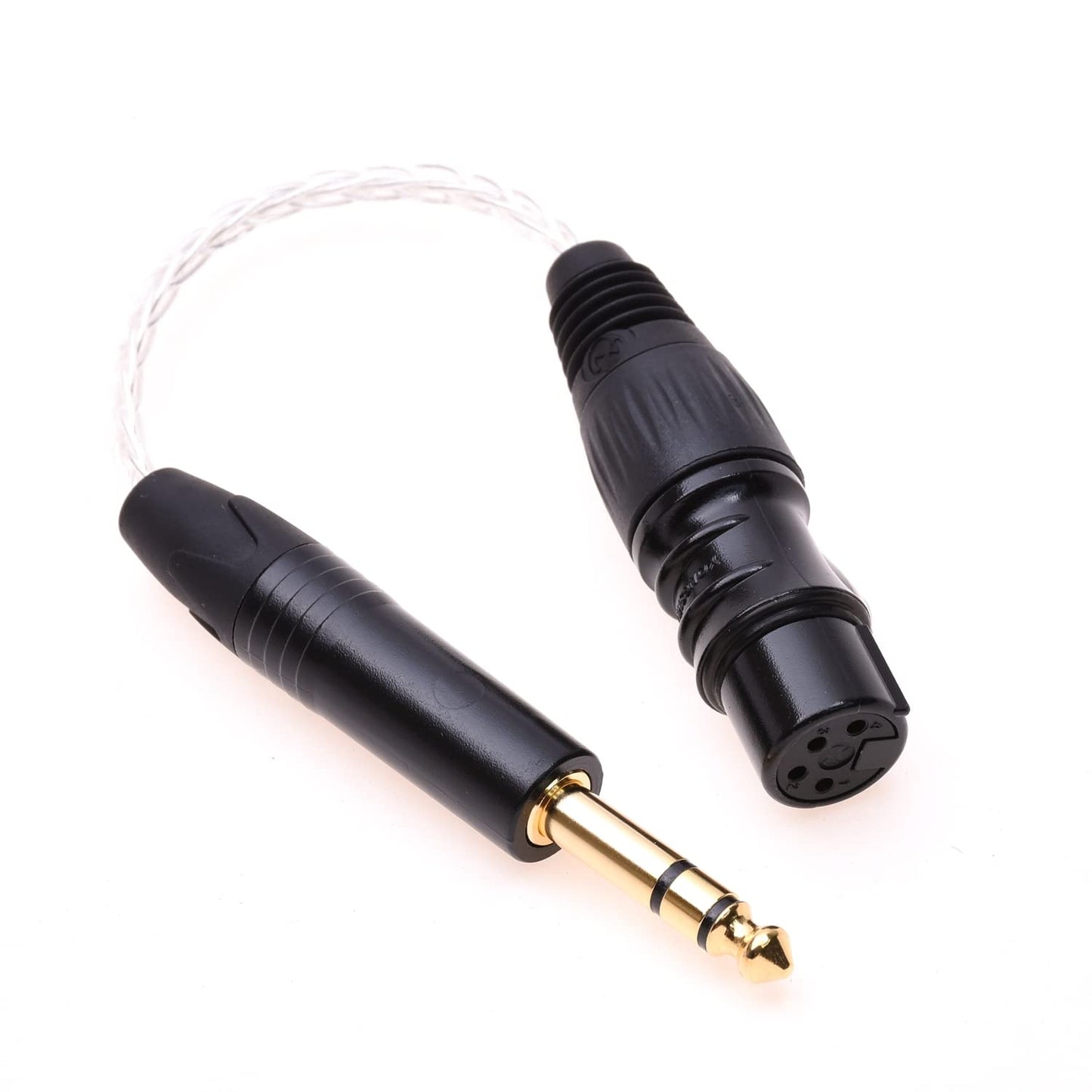 GAGACOCC 8 Cores Braid Pcocc Silver Plated 1/4 Male 6.35MM XLR 4 Pin Female Balanced Audio Cable