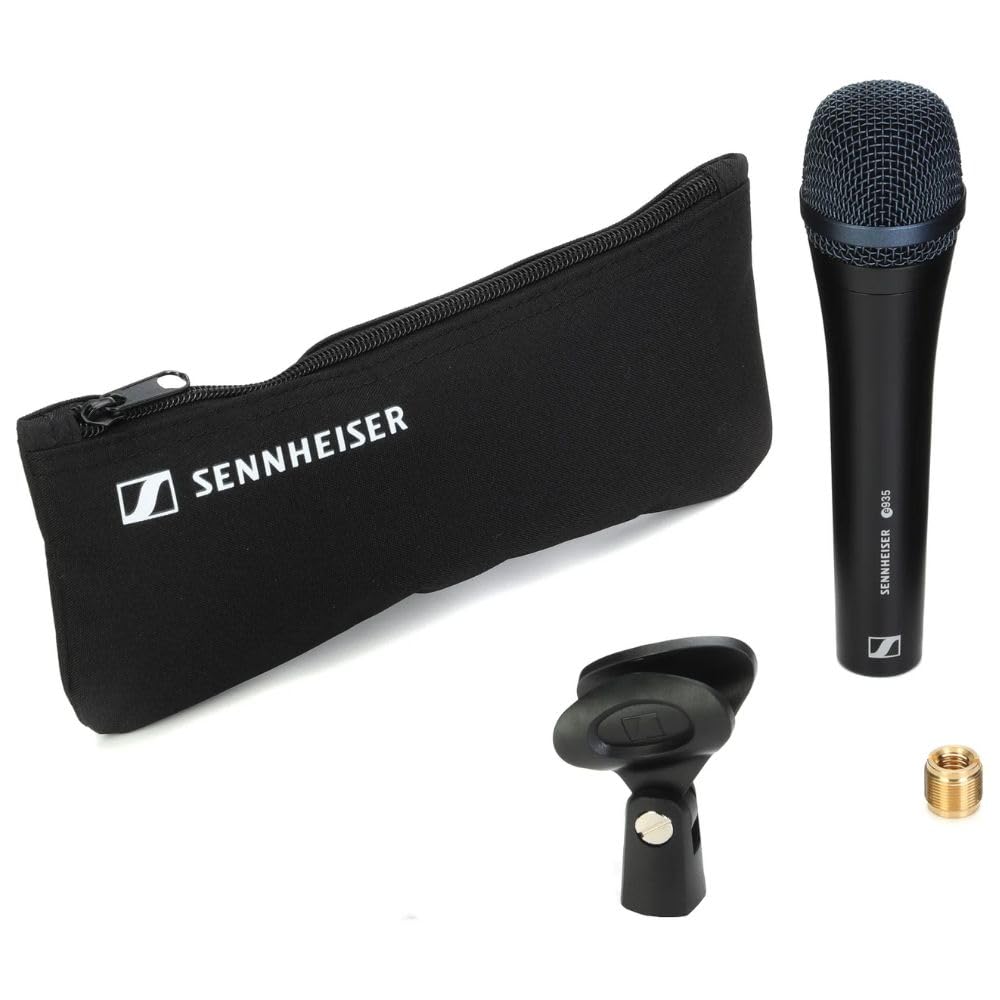Sennheiser E 935 Cardioid Dynamic Vocal Microphone Bundle w/Pig Hog PHM10 8mm Mic Cable Polishing Cloth