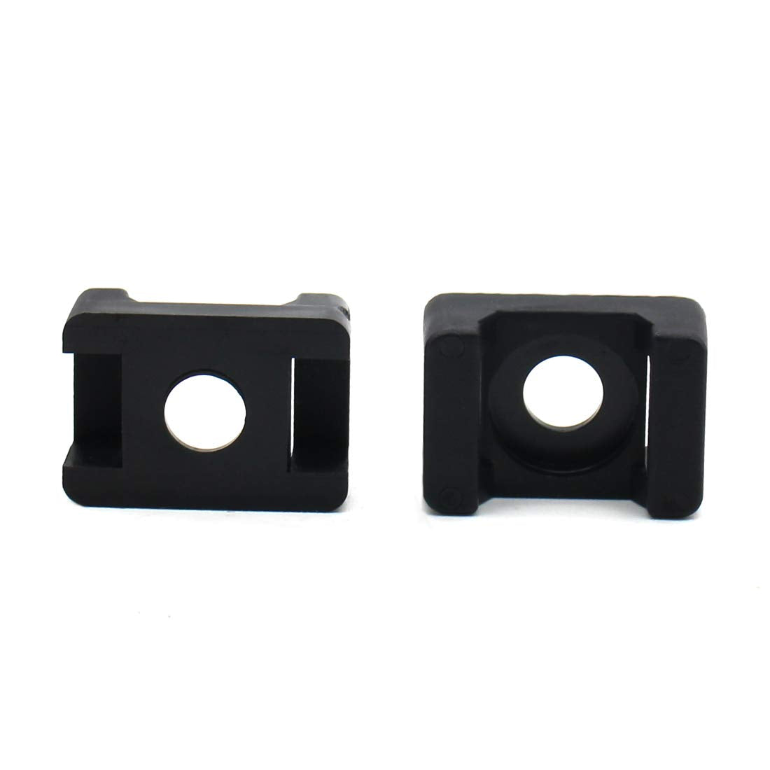 100Pcs Cable Tie Mount Base, 9mm Saddle Cable Mounts, 0.75in Cable Tie Saddle Base, Plastic Saddle Type Mount, Screw Wire Bundle Holder Base for Home