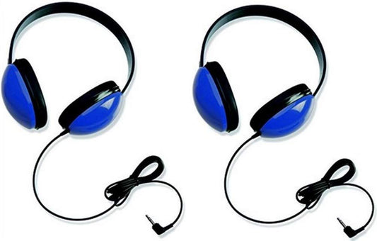 Califone 2800-BL Listening First Stereo Headphones (Set of 2), Blue, Adjustable Headband Comfortable for Extended Wear, Specifically Sized for Young…