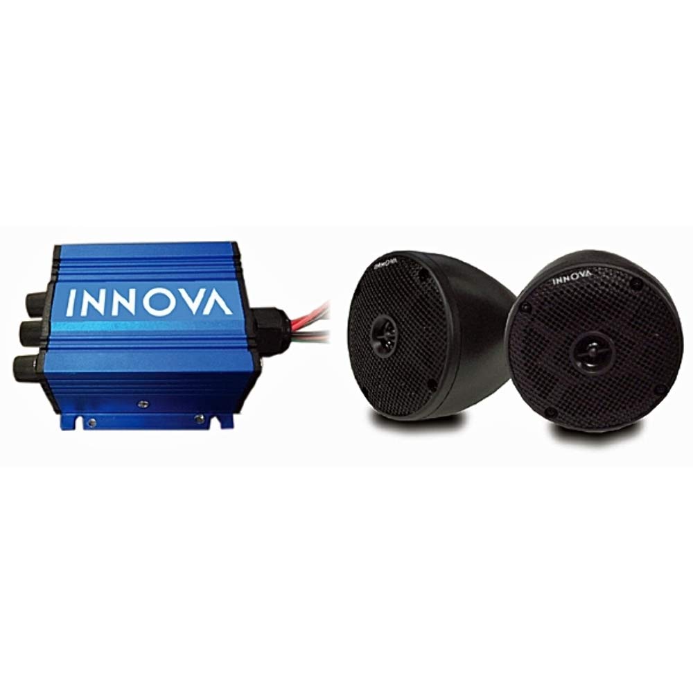 Performance Plus Carts Innova 2 Cone Speakers and 2-Channel Mini-Amp with Bluetooth - Universal Fit