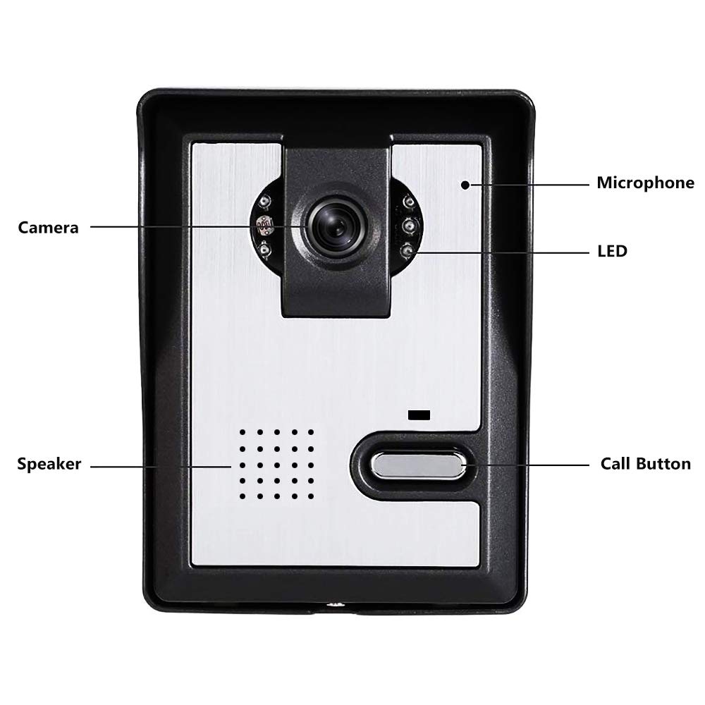 AMOCAM Wired Video Intercom Doorbell System 7 Inches LCD Monitor Video Door Phone Kits Support Monitoring,Unlock,Dual-Way Door Intercom for Villa