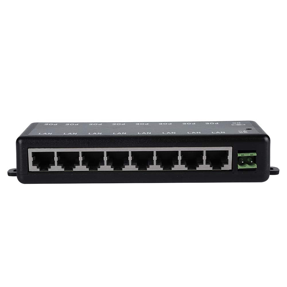 Poe Switch, DC12V?48V Poe Adapter Poe Switch with 8 Interfaces for Network Devices