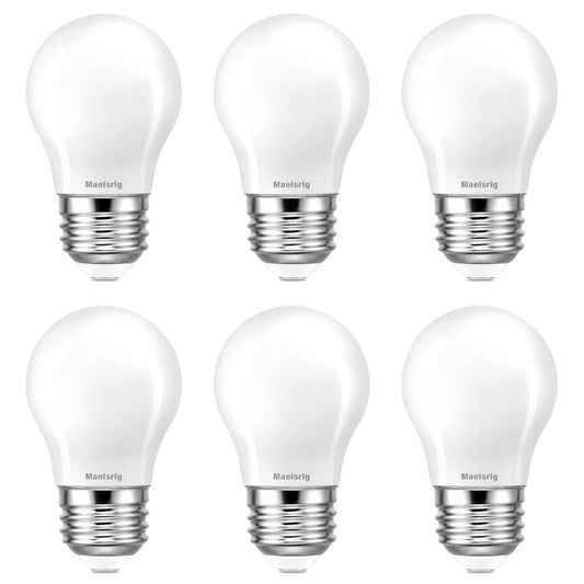 Maelsrlg 25 Watt Light Bulbs Soft White 2700K, Dimmable, 2W 200 Lumen LED Bulb, E26 Medium Base, 120V, A15 Frosted, Pack of 6