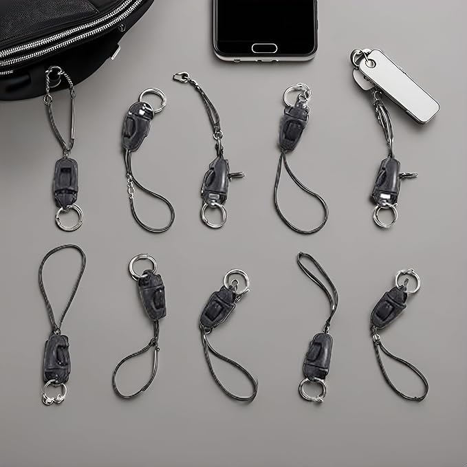 20Pcs/lot Black Detachable Buckle Mobile Phone Accessories Pendant Buckle Small Sling Anti-Lost Lanyard Cords Hanging Head Keychains Hooks, Fasteners