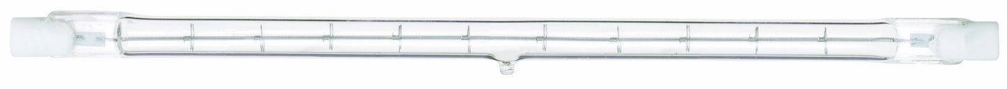 Satco S4198 1000 Watt 15000 Lumens T3 Halogen Double Ended R7S Base 120 Volt Clear 254mm Light Bulb, Dimmable , White