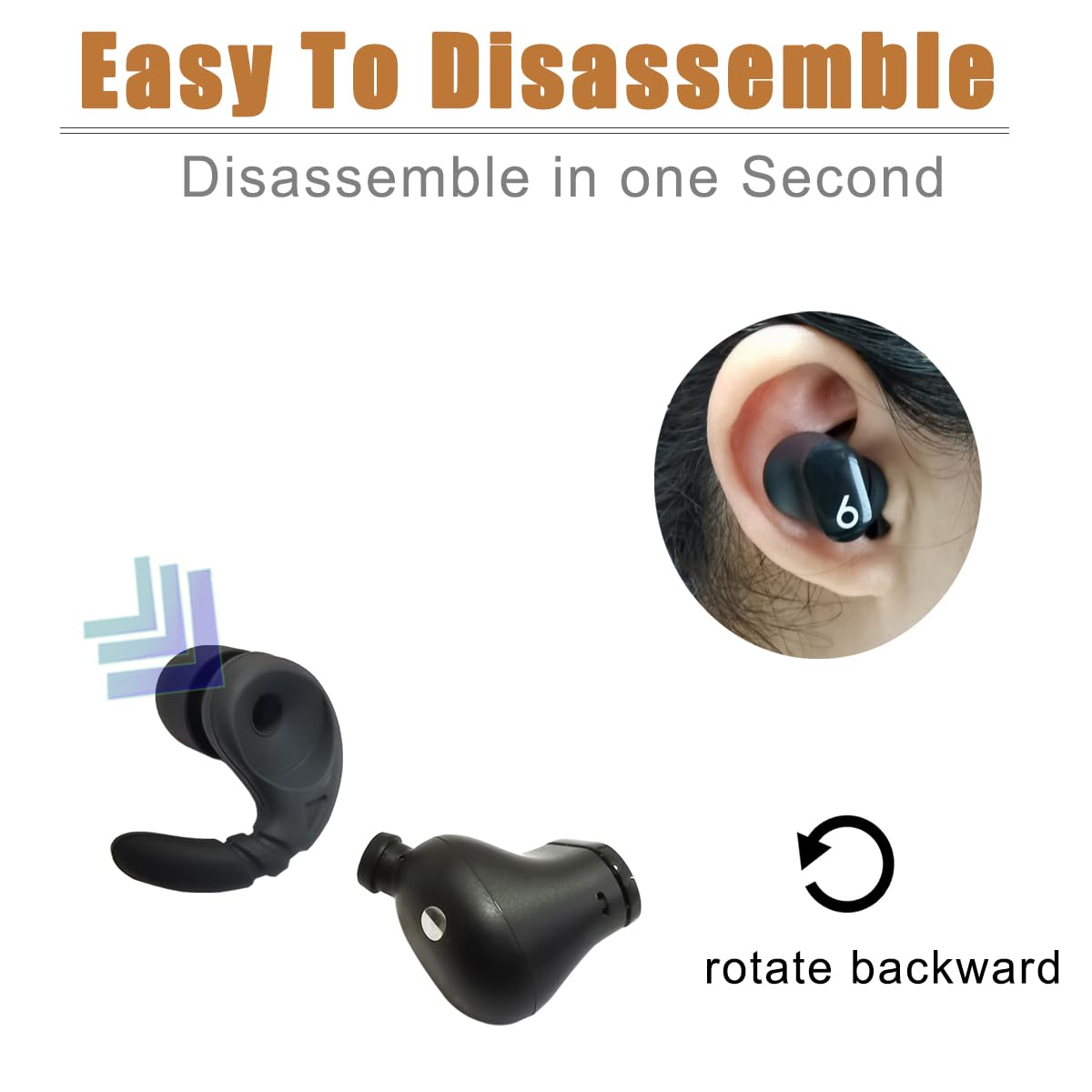 Silicone Ear Hook for Beats Studio Buds Ear Tips Replacement Earbuds Tips for Beats Earbuds 3 Pairs