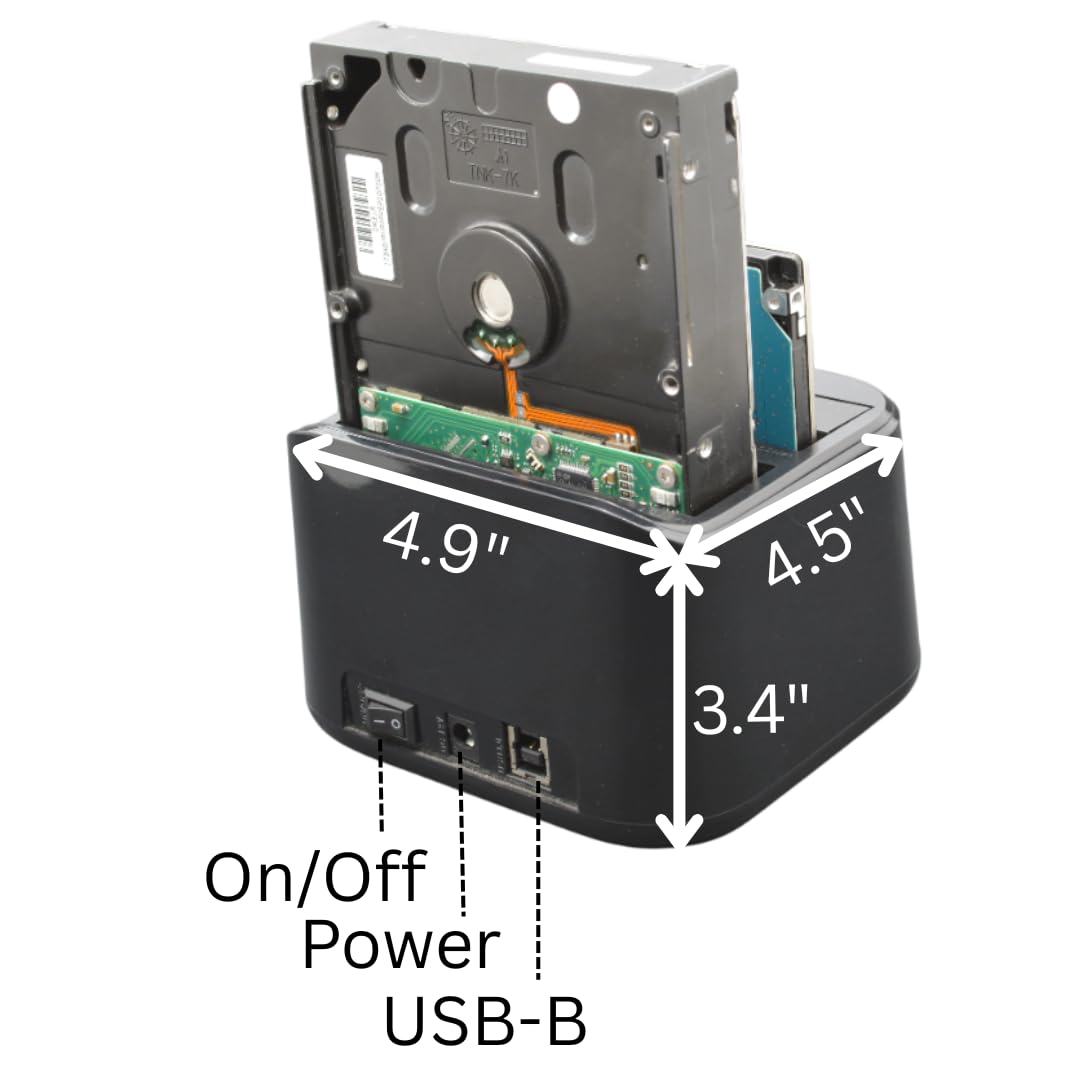 CineRAID CR-H236 (Dual Bay USB 3.2 Gen 1 Hard Drive Docking Station) UASP Support for 2.5"/3.5" SATA I/II/III HDD/SSD - One-Touch Clone, Up to 10TB
