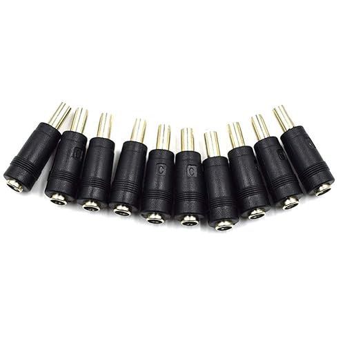 Hxchen 10Pcs DC Power Adapter 5.5x2.1mm Female Jack to 5.5x2.5mm Male Plug Electrical Socket Outlet for Universal Laptop Interface Power Cable