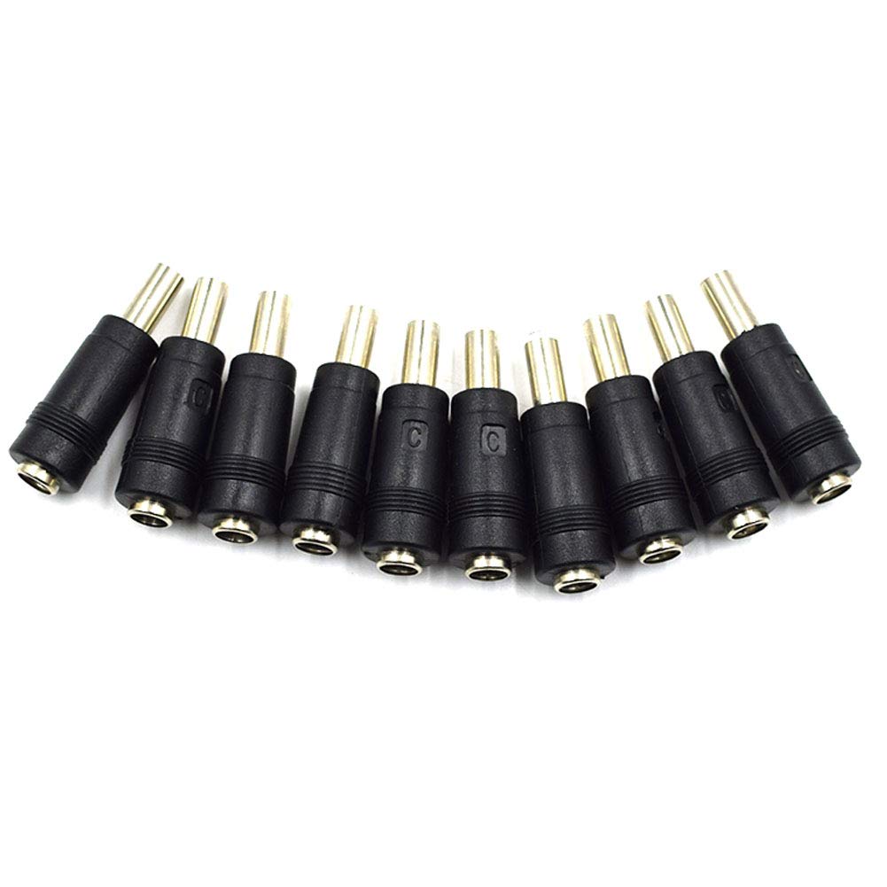 Hxchen 10Pcs DC Power Adapter 5.5x2.1mm Female Jack to 5.5x2.5mm Male Plug Electrical Socket Outlet for Universal Laptop Interface Power Cable