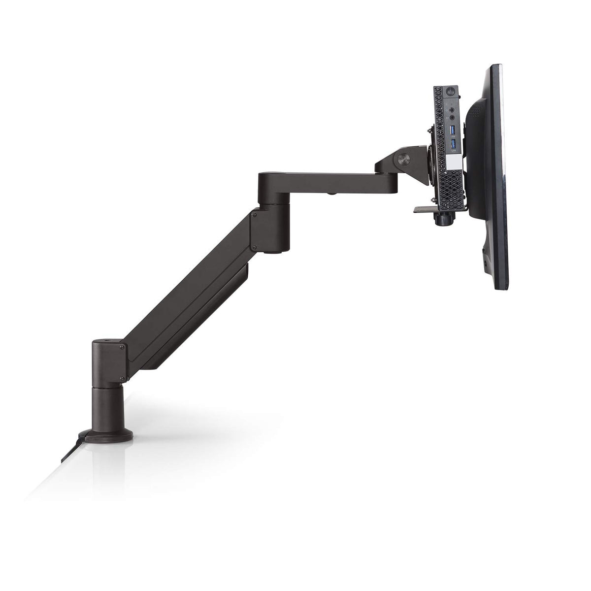 Ergotech Freedom Thin Client Mount VESA Plate, Perfect to mount a Mini PC or Computer, supports CPU's 0.6" - 2.7" wide, 11 lbs. Weight Capacity, Black