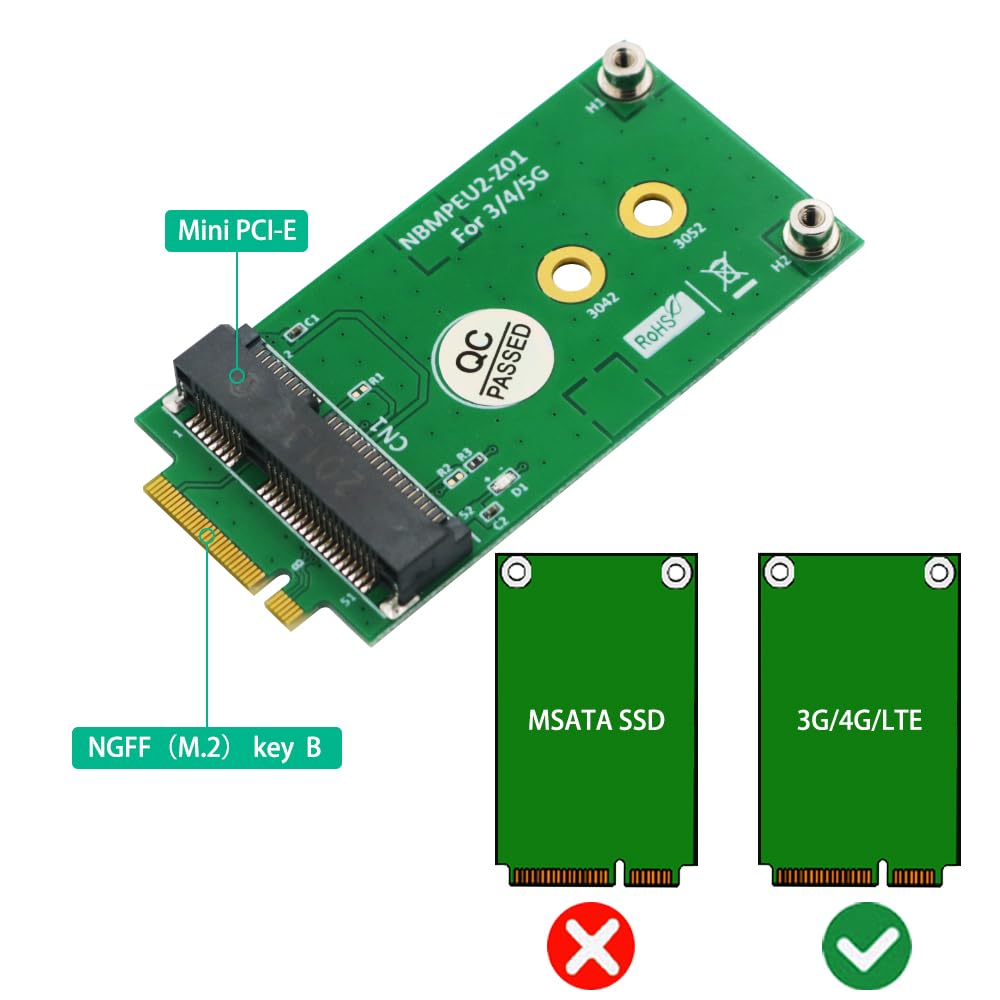HLT M.2 Key B to Mini PCI-E Adapter for 3G/4G/5G Module