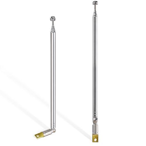 Bingfu 6 Sections Telescopic 65cm AM FM Antenna Portable Radio Antenna Replacement (2-Pack) Compatible with Indoor Portable Radio Home Stereo Receiver
