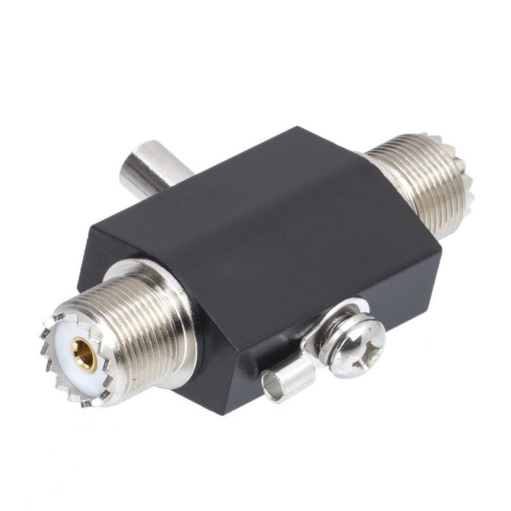 YiNiTone BL-2000 UHF Coaxial Lightning Surge Arrester, 0-2500MHz 50 Ohms Lightning Surge Protector Male to Female to Female UHF Connector (PL259
