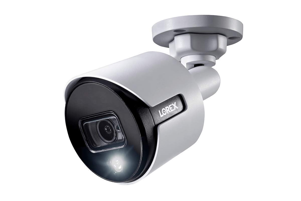 Lorex 5MP Super HD Weatherproof Indoor/Outdoor Add-On Analog Bullet Security Camera w/Warning Light and Remote-Triggered Sirens & Color Night Vision