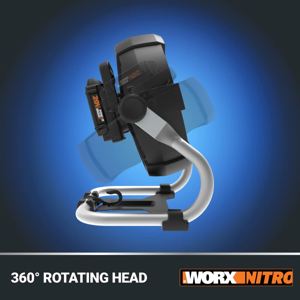 WORX Cordless Work Fan with Ready Charge, 20V Compact Fan, WX095L