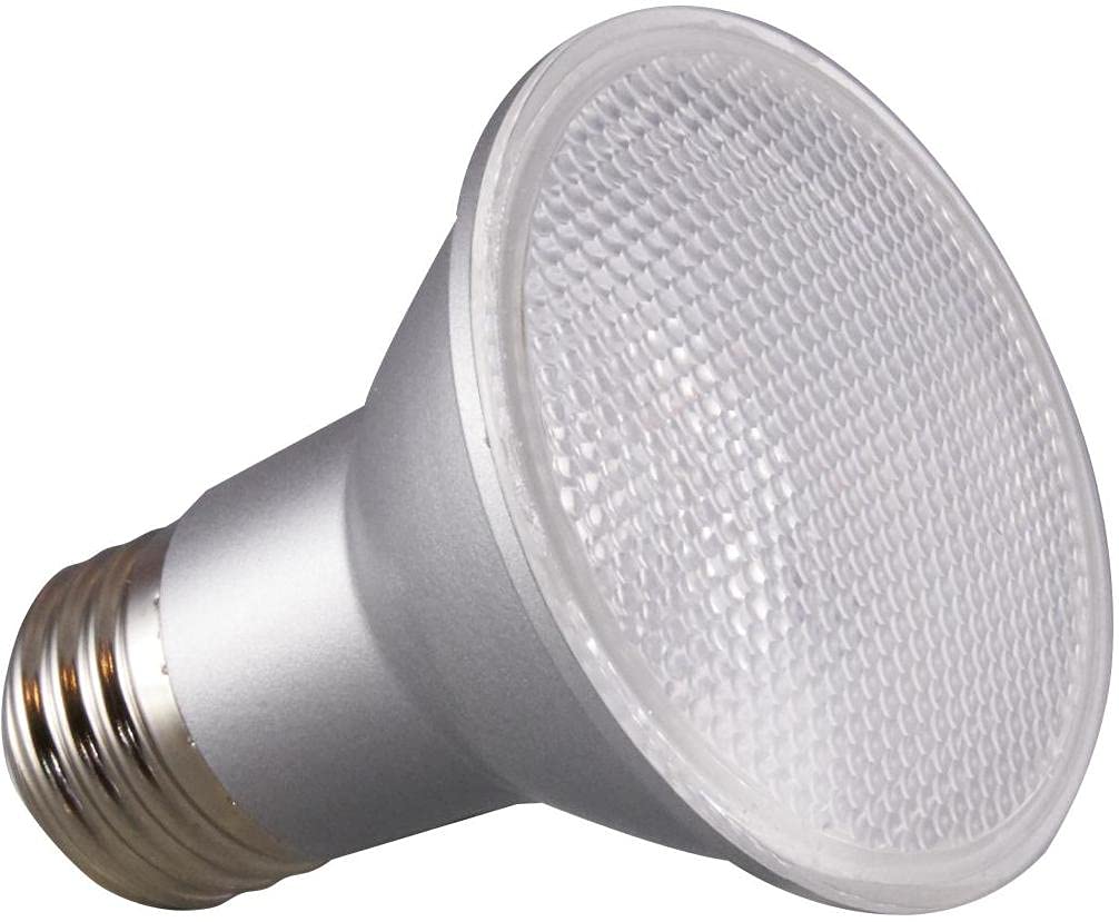 Satco S29401 Medium Base LED Light Bulb; Silver Housing; 120 Volts; 6.5 Watts; 520 Lumens; PAR20 Shape; E26 ANSI Base; 3000 CCT (Kelvin); Warm White