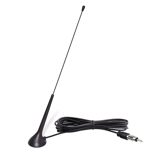 Bingfu Universal Car Radio Antenna Magnetic Base DIN Plug Aerial for Vehicle Truck SUV Truck RV Marine Boat Car Stereo Audio Radio Head Unit CD Media