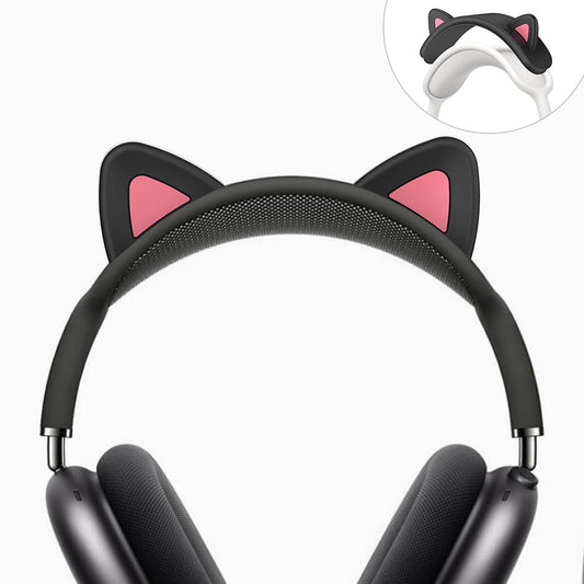 WQNIDE Headband Cover for AirPods Max, Cute Cat Ears Design, Soft Silicone Headband Protector, Comfort Cushion/Top Pad Protection, Compatible