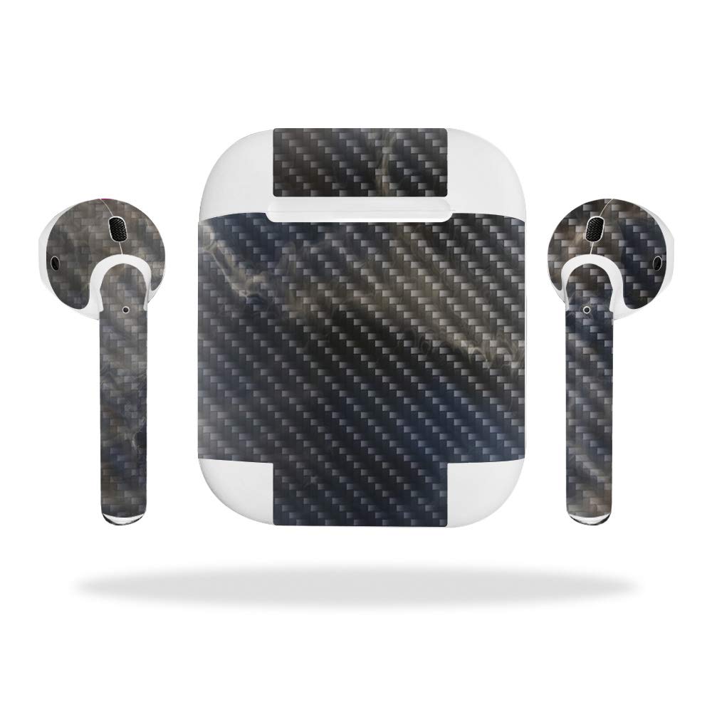 MightySkins Carbon Fiber Skin for Apple Airpods - Amber Marble | Protective, Durable Textured Carbon Fiber Finish | Easy to Apply, Remove, and Change…