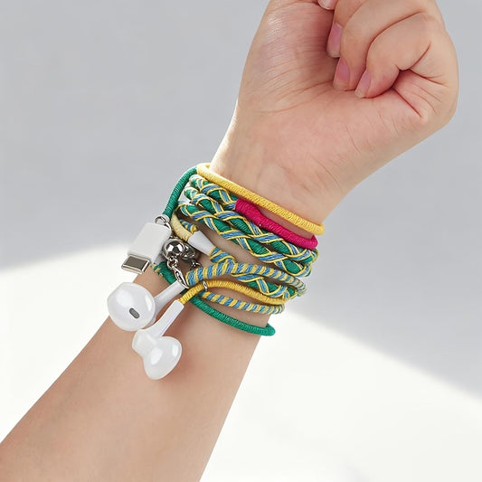 URIZONS Wired Earbuds Bracelet Design USB-C with Microphone Tangle-Free Necklace & Braided Colorful Cord, Magnetic Lock | Compatible with iPhone…