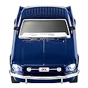 QFX Bluetooth 1965 Retro Car Replica Speaker, 3-inch Speakers, Hands Free Link, Built-in Microphone, FM Radio and LED Party Lights, Blue - BT-1965-BLU