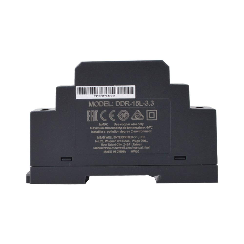 Mean Well DIN Rail DC DC Converter DDR-15L Input 18-75V to 3.3V 4.5A 15W Power Supply Power Converter (24V/48Vdc to 3.3Vdc)