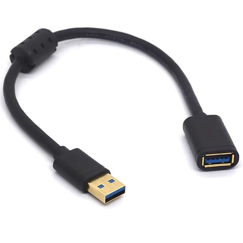 PIIHUSW EMI Free USB 3.0 Male to Female Cable with Ferrite Bead Anti-Interference for Scanner, Camera ect on Enviroment (30cm)