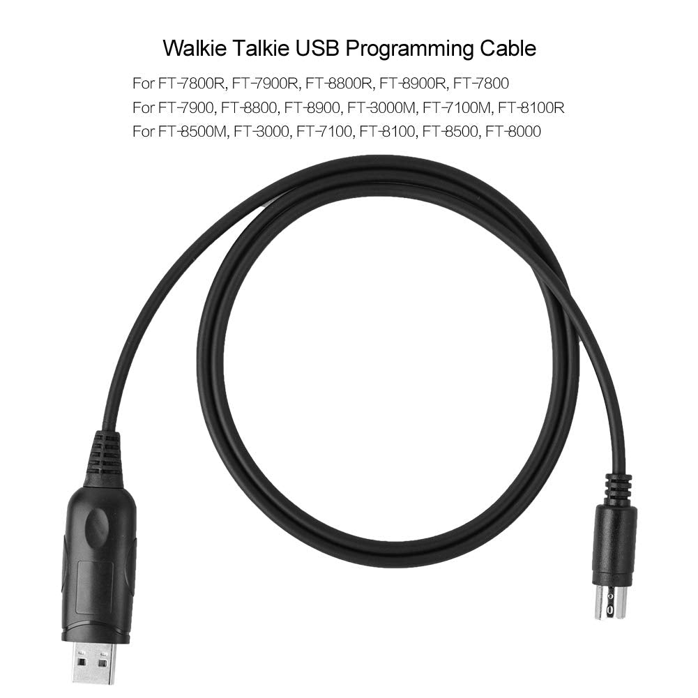 USB Programming Cable, Walkie Talkie Programming Cable for Yaesu Radio FT-7800R / FT-7900R / FT-8800R / FT-8900R / FT-7800 / FT-7900 / FT-8800