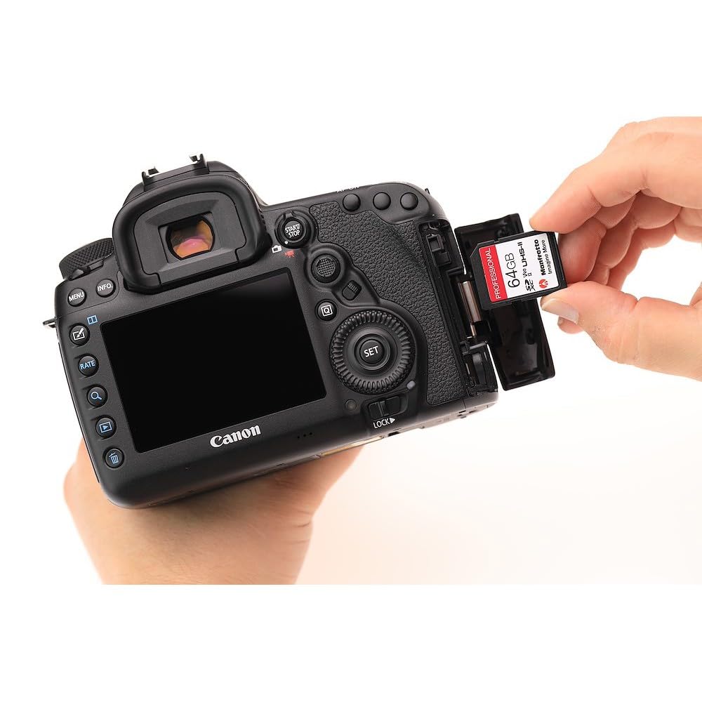 Manfrotto 64GB SD Professional Memory Card, UHS-II, V90, U3 280 MB/s Read, 250MB/s Write, Memory Card for Digital Reflex Cameras and Video Cameras