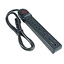 MyCableMart 3ft 6 Outlet Power Bar (14AWG/15A) with 90J Surge Protector, Black