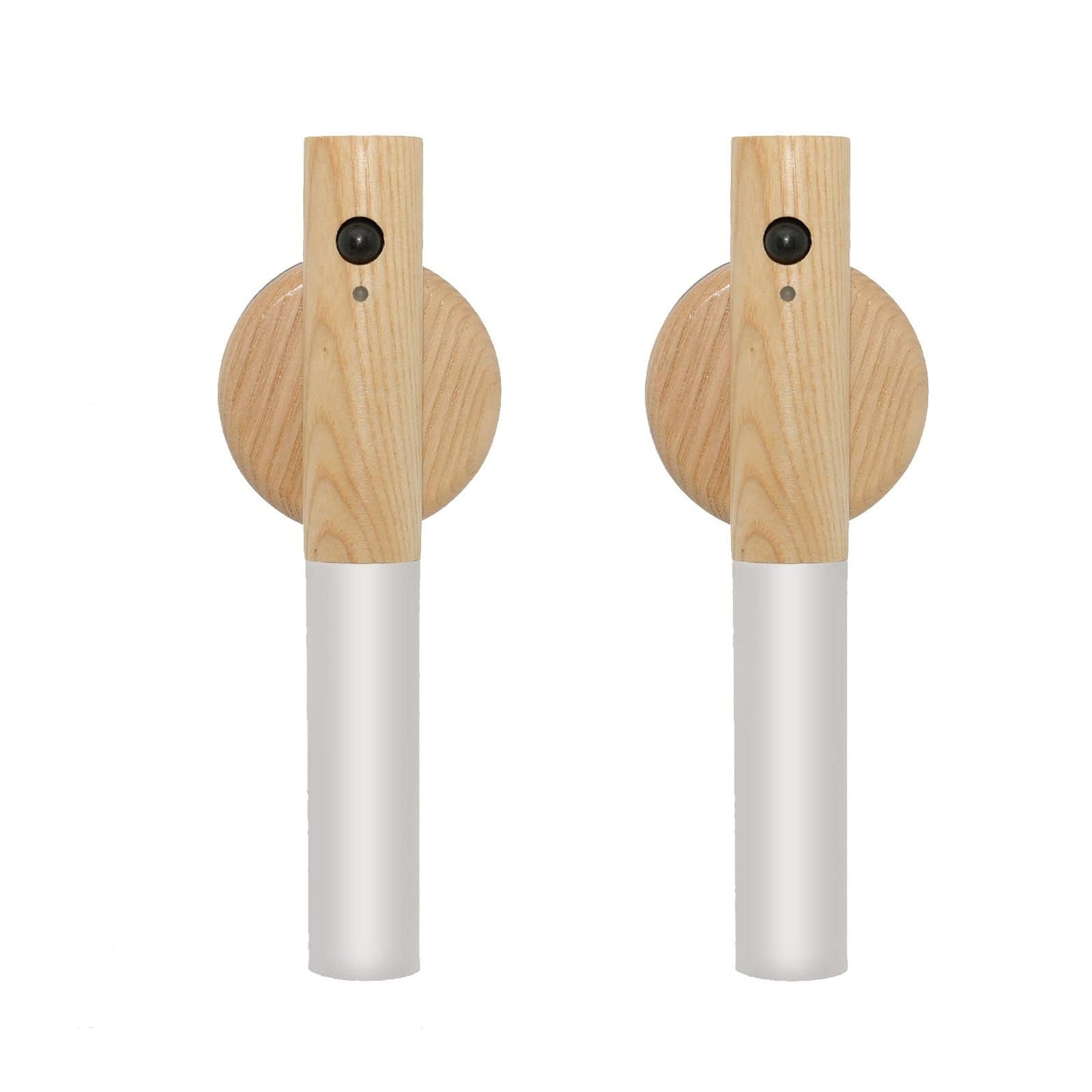 FR.Tooc Motion Sensor Wall Sconces, Smart Portable Sensor Night Light Wood USB Rechargeable Magnetic Night Light (White Ash Wood 2PCS)
