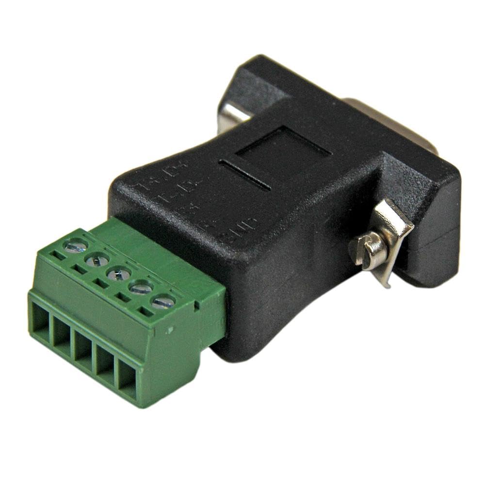 StarTech RS422 RS485 Serial DB9 to Terminal Block Adapter, Black (DB92422)