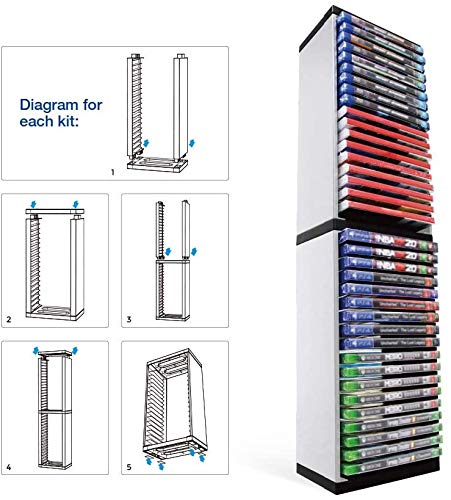Wedorat for P5 Game Disc Card Box Storage Stand for P5 P4 Switch X-Box Games, Storage Tower for Switch, X-Box Series X/S Game Card Box Holder Vertical