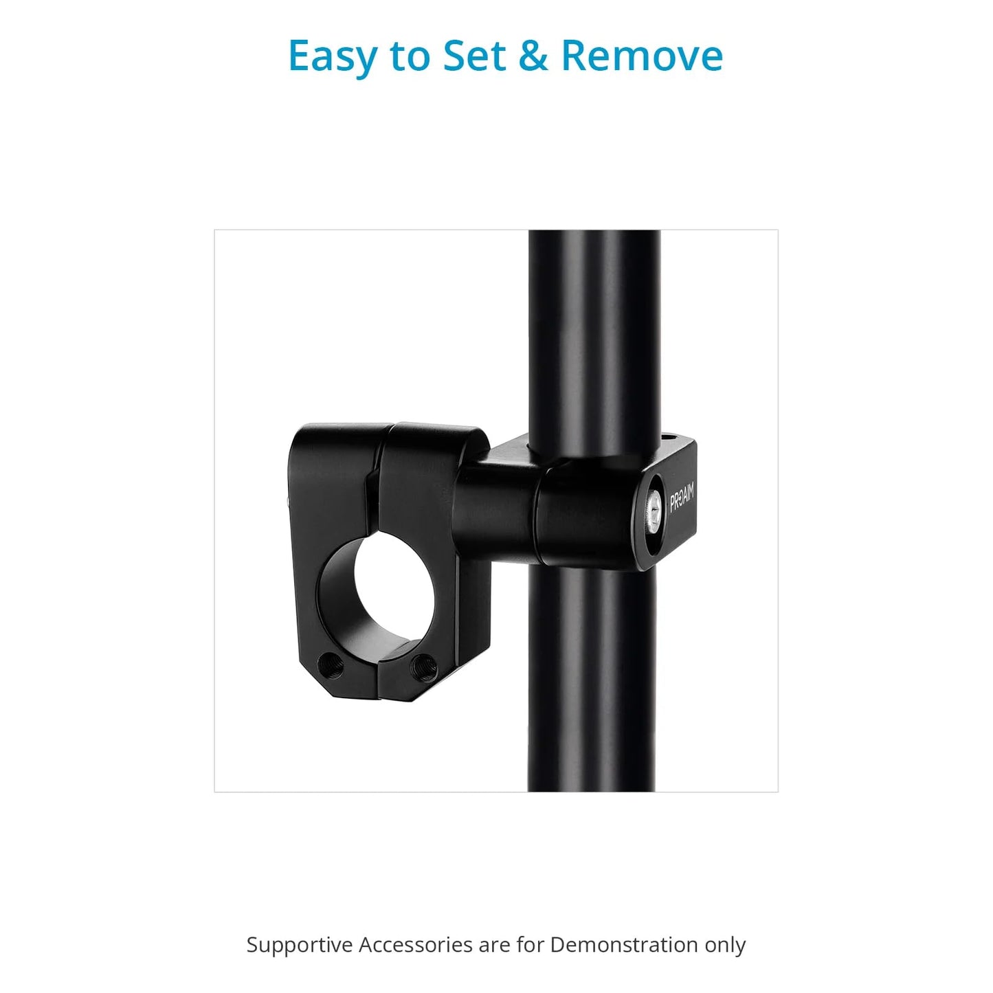PROAIM 360° Rotating Speed Rail Clamp for Rigging Camera Car. Fits 42mm/1.65” Scaffold Poles. Aluminum Made, Lightweight with 3/8”-16 Threaded Holes.