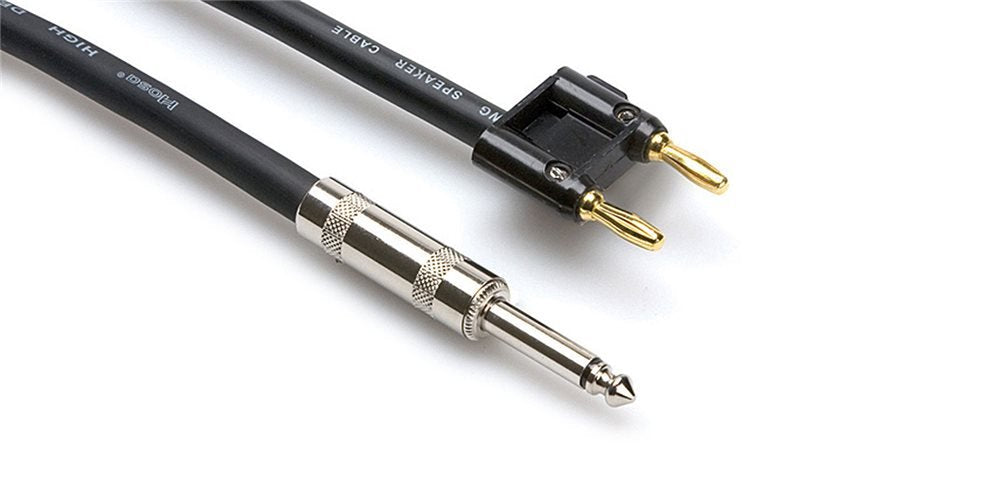 Hosa SKJ-675BN Speaker Cable, 1/4 in TS to Dual Banana, 75 ft