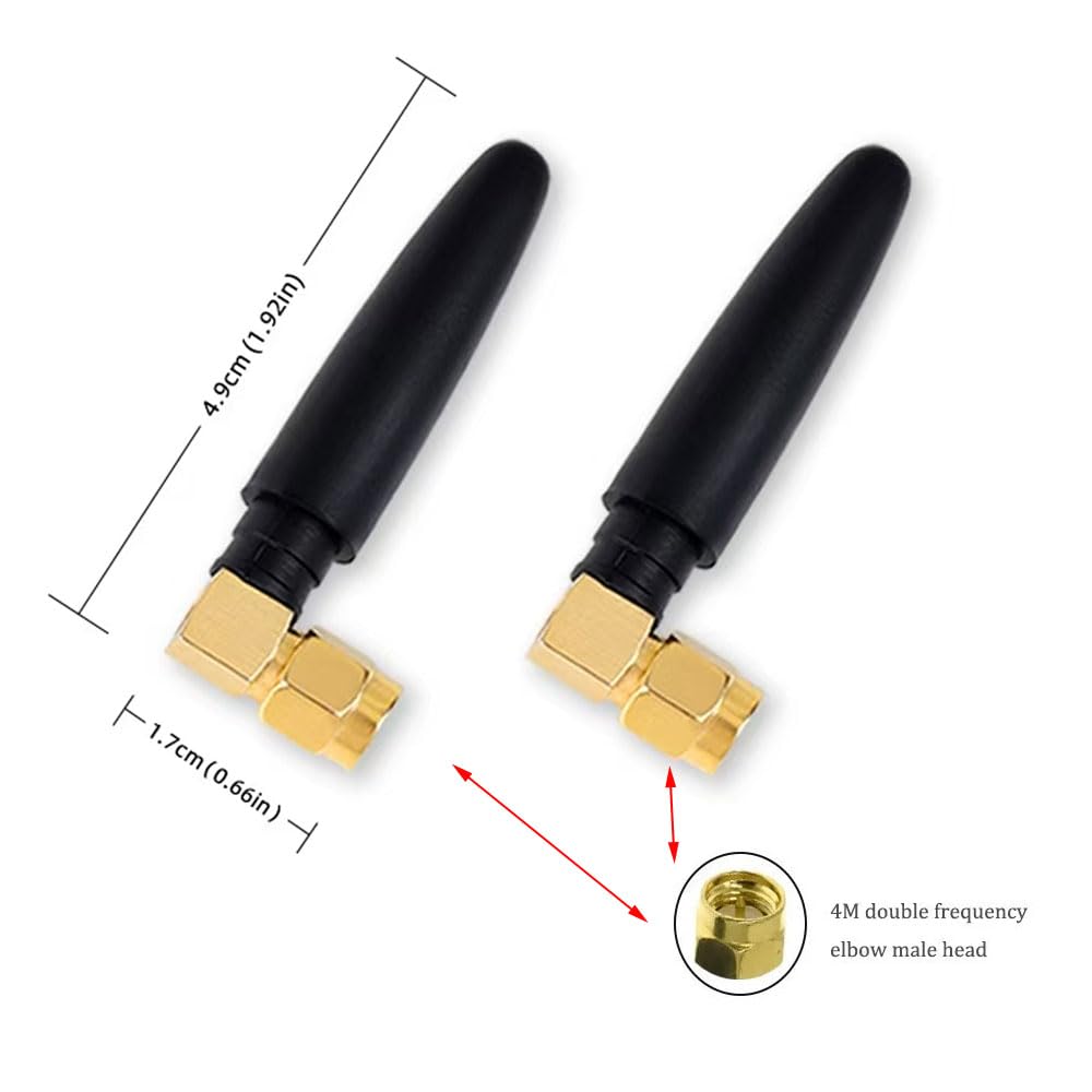 CENXIFJUDZ 2.4ghz 2.4G WiFi Antenna 2dbi SMA Male (Pin) Connector Network Aerial with Mini PCI U.FL to SMA Female WiFi Pigtail RF1.13 Cable 15cm(Pack